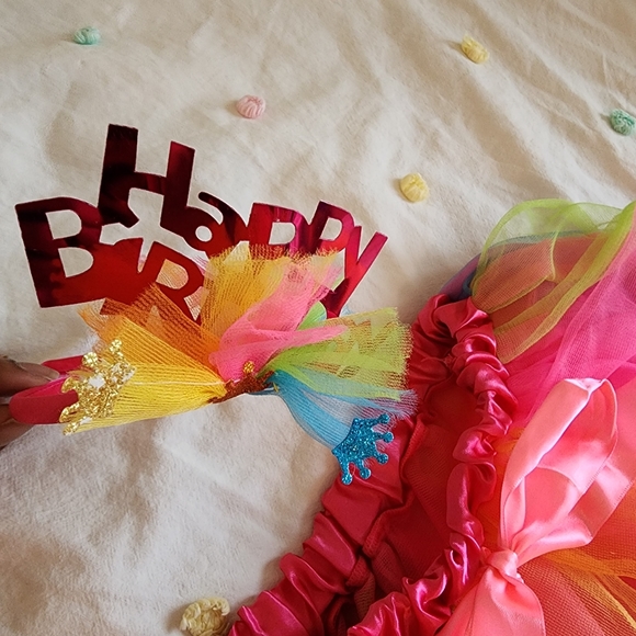 Princess Expressions Happy Birthday skirt and head band set one size fits most - Picture 5 of 6